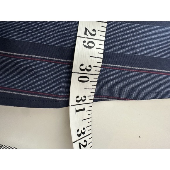 Travis Mathew Shirt Mens Size‎ XL Blue Striped Lo G Sleeve Stretch Button Front - Picture 7 of 8